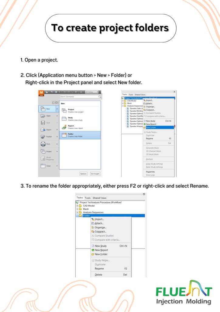 Create Project folders Moldflow